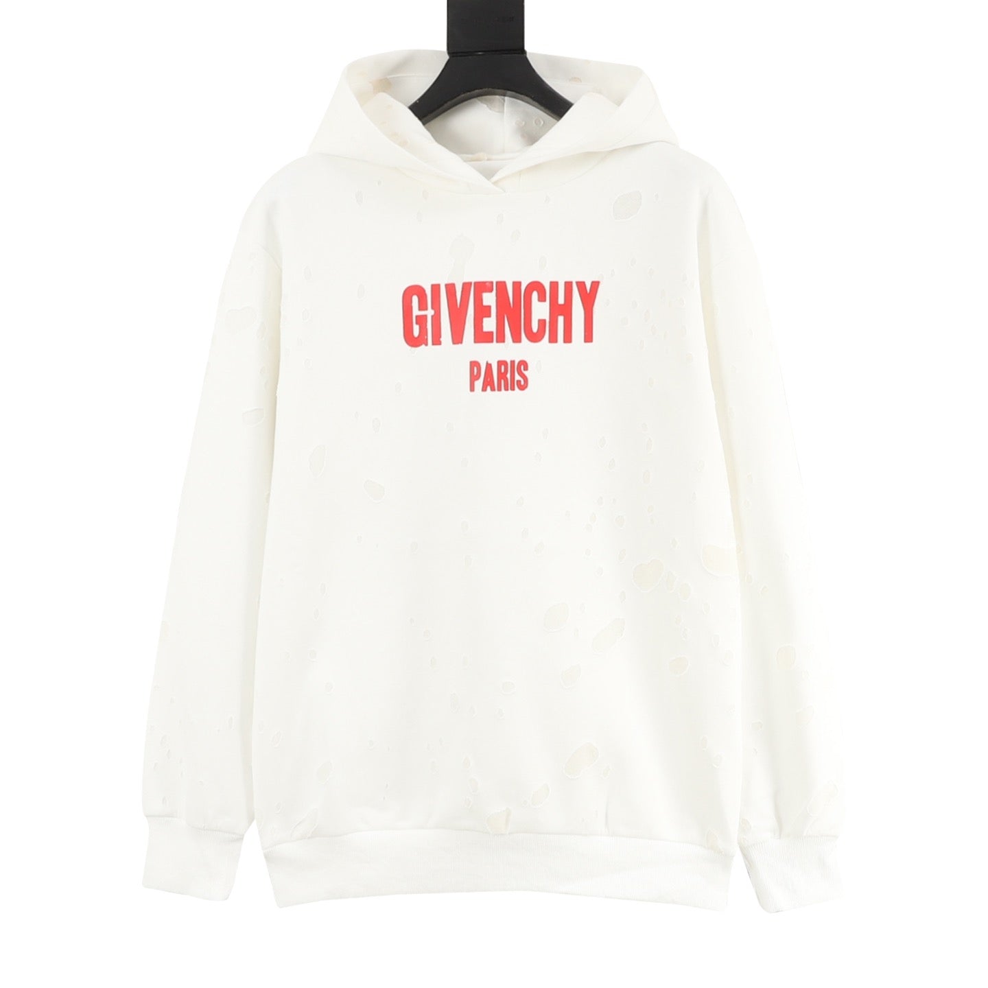 Givenchy Distressed Small Letter Print Hoodie