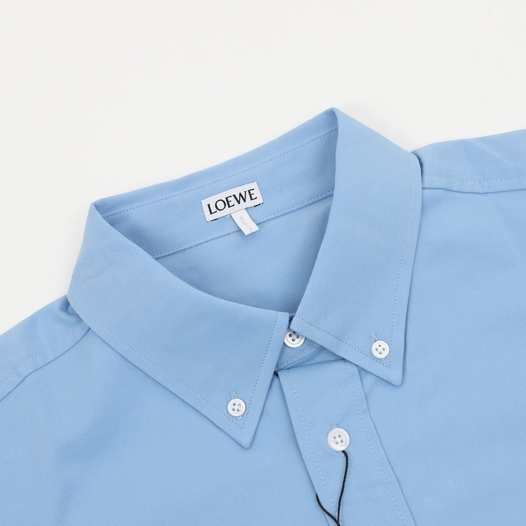 LOEWE Women's & Men's Light Blue Anagram Embroidered Long-Sleeve Shirt