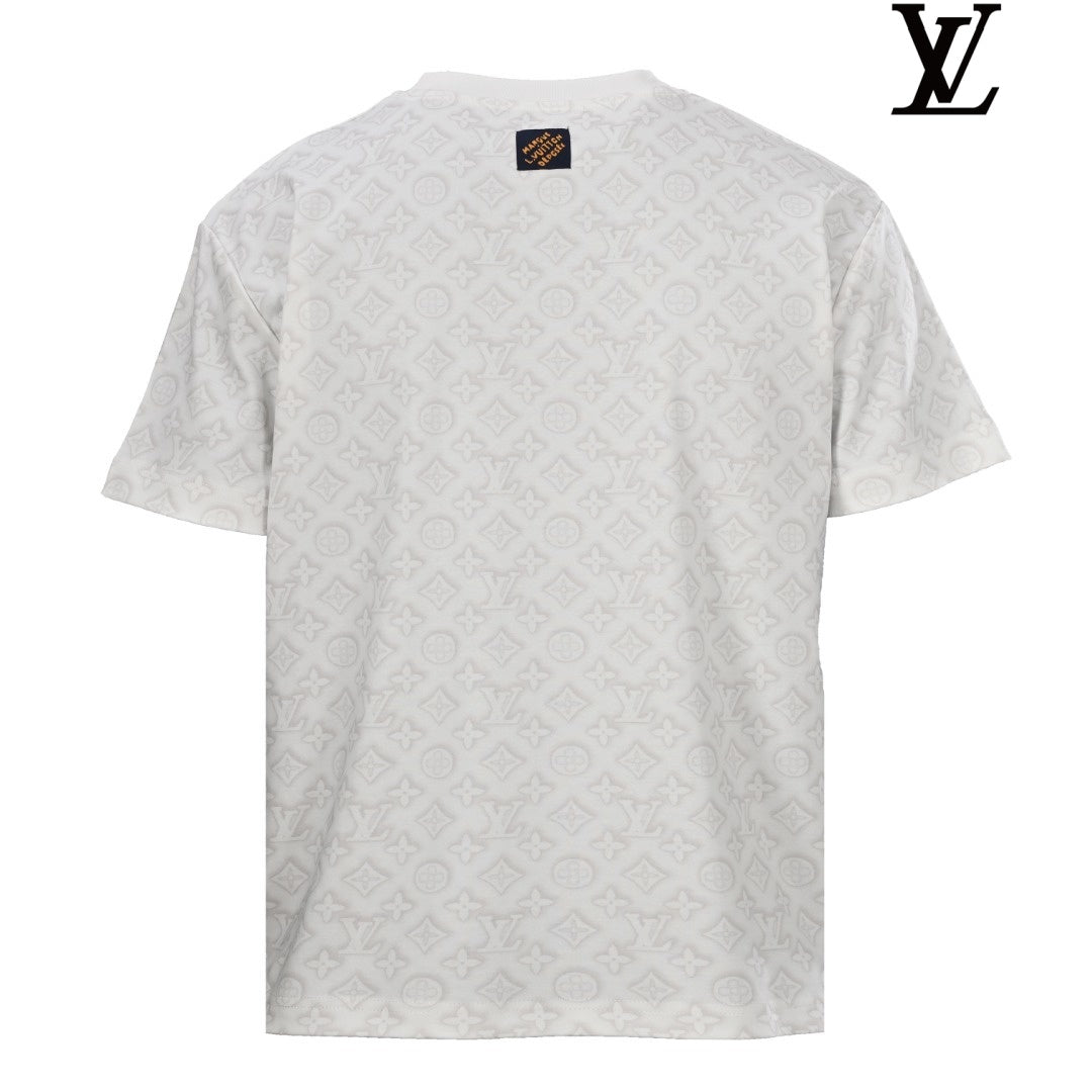 Louis Vuitton Men's White Full Monogram Short Sleeve T-Shirt