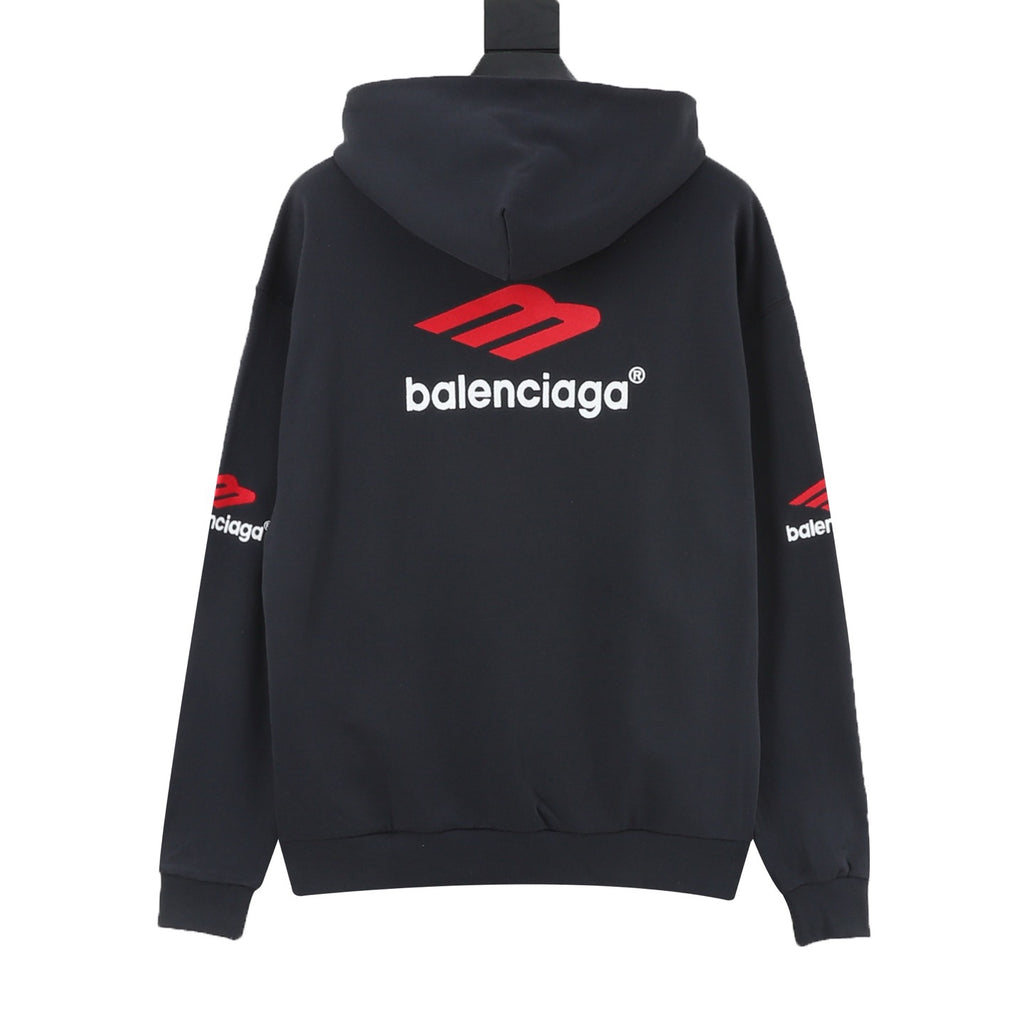 Balenciaga Women's Men's White 3B Sports Icon Logo Pullover Hoodie