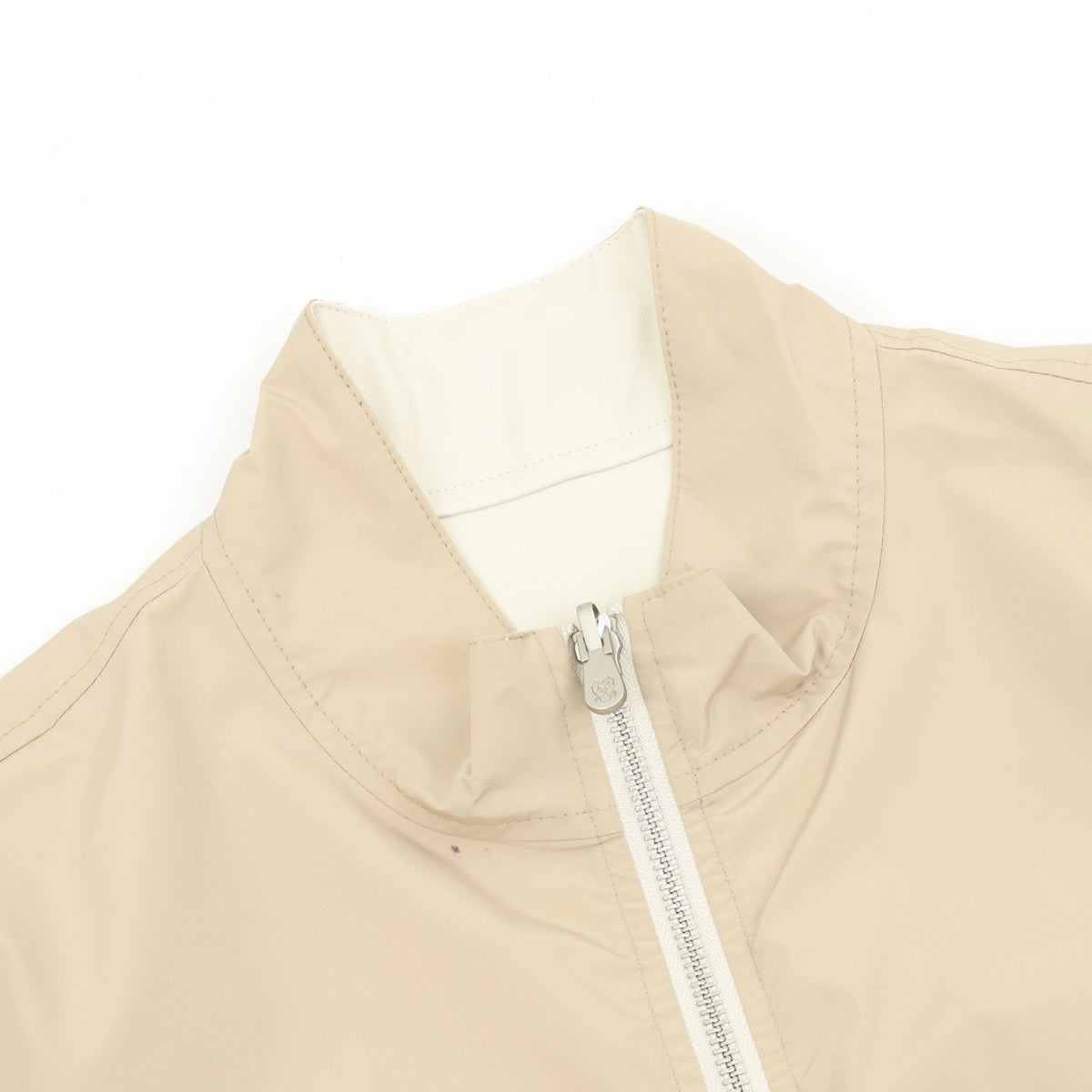 Loro Piana Women's Men's Beige Stand-Collar Zip-Up Jacket