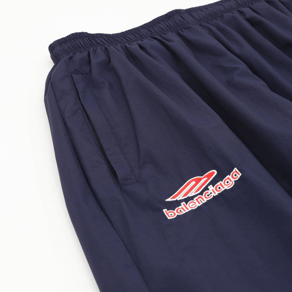 Balenciaga 26SS Sport Logo & Crest Embroidered Wide-Leg Track Pants
