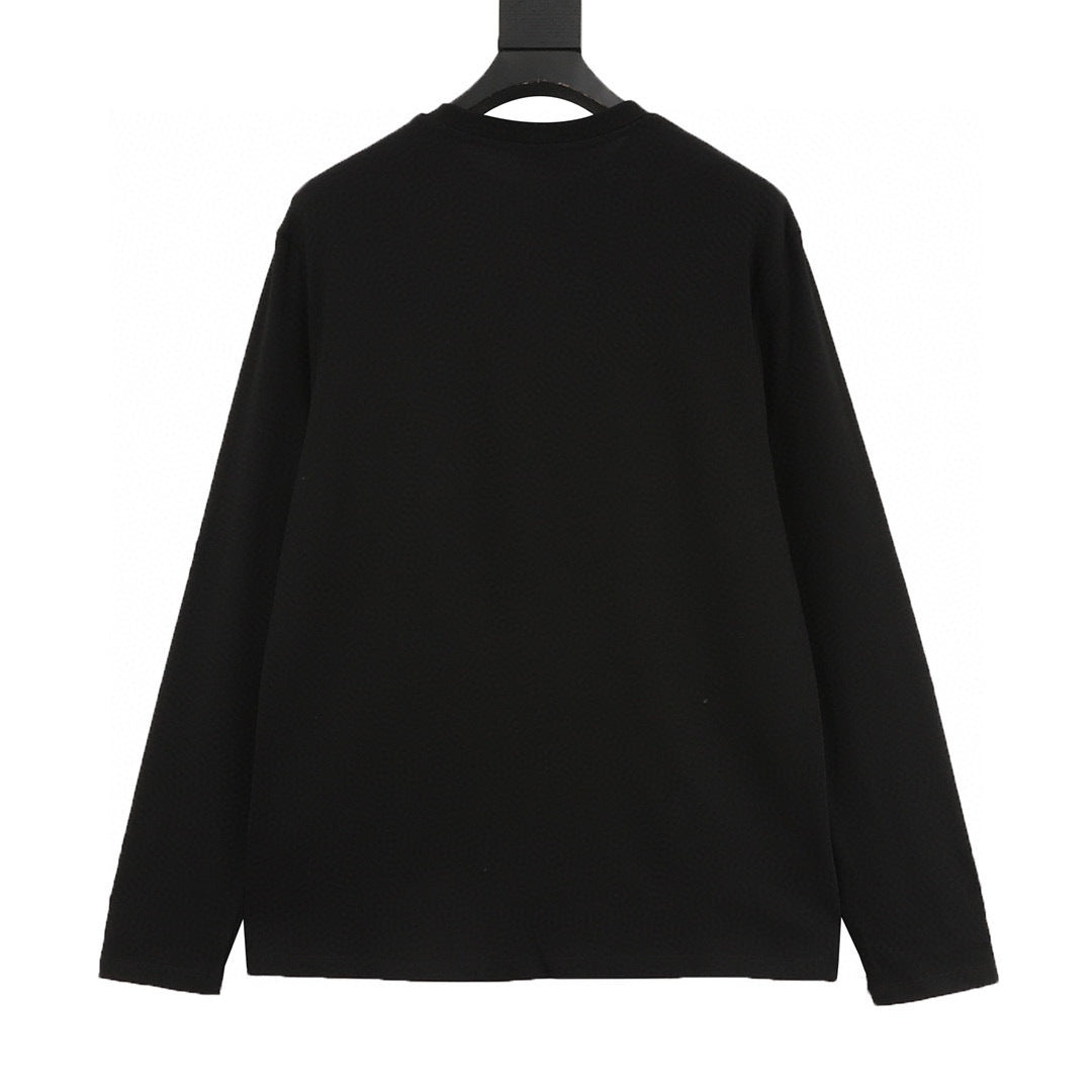 Celine Arc de Triomphe Embroidered Logo Long-Sleeve Tee