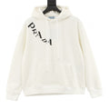 Prada Diagonal Oversized Logo Print Oversized Pullover Hoodie