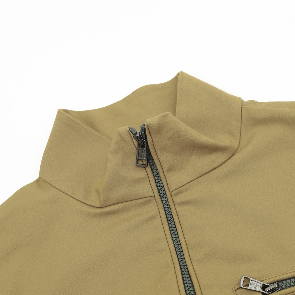 Moncler Fourioun Women's Men's Beige Cotton-Blend Stand-Collar Zip-Up Short Jacket