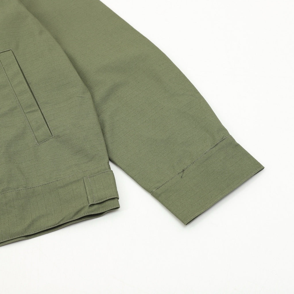 LOEWE Women's & Men's Olive Green Anagram Logo Collared Zip-Up Jacket