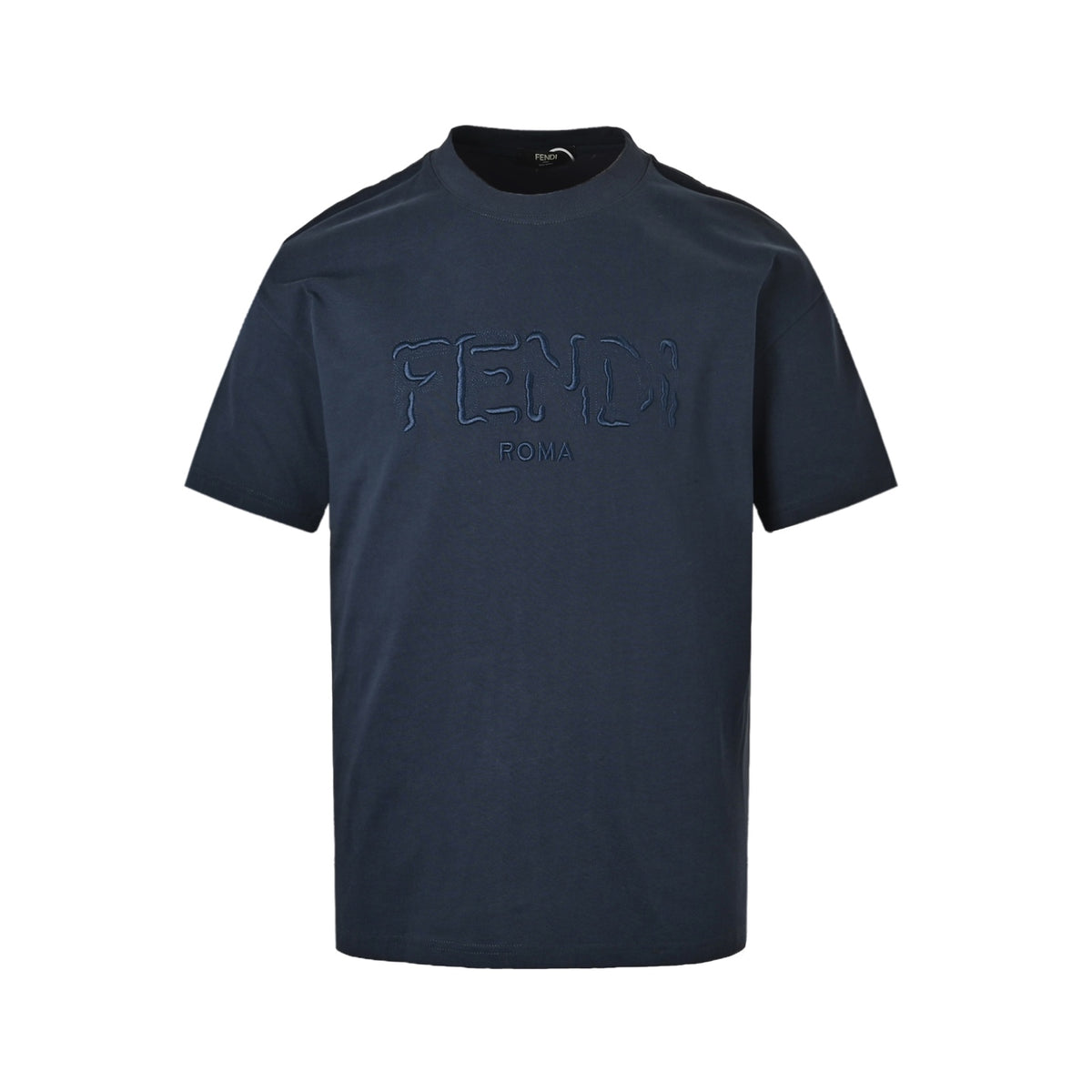 Fendi Roma Embroidered Short-Sleeve T-Shirt in Navy