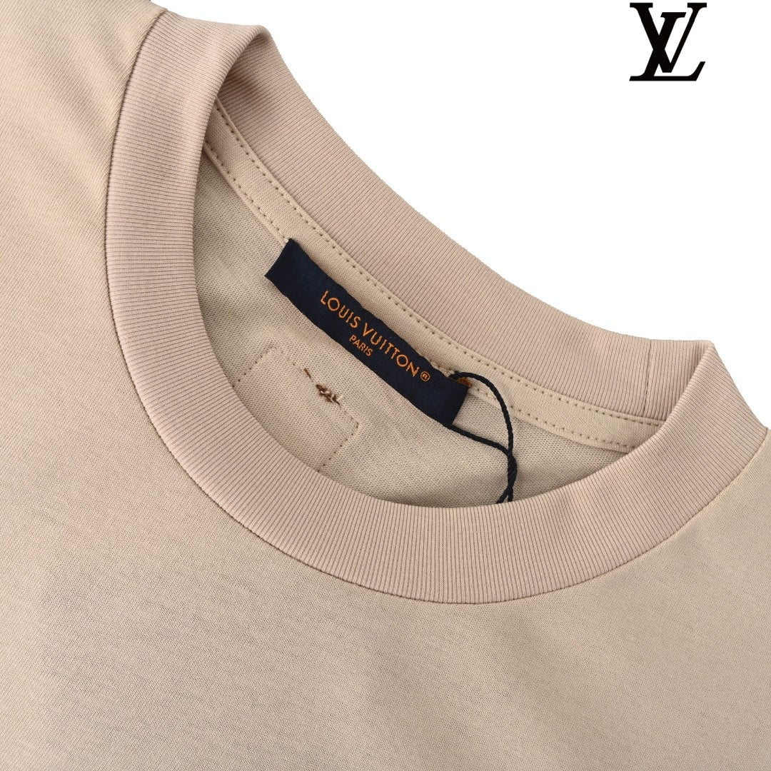 Louis Vuitton Men's Beige LVM Logo Short Sleeve T-Shirt