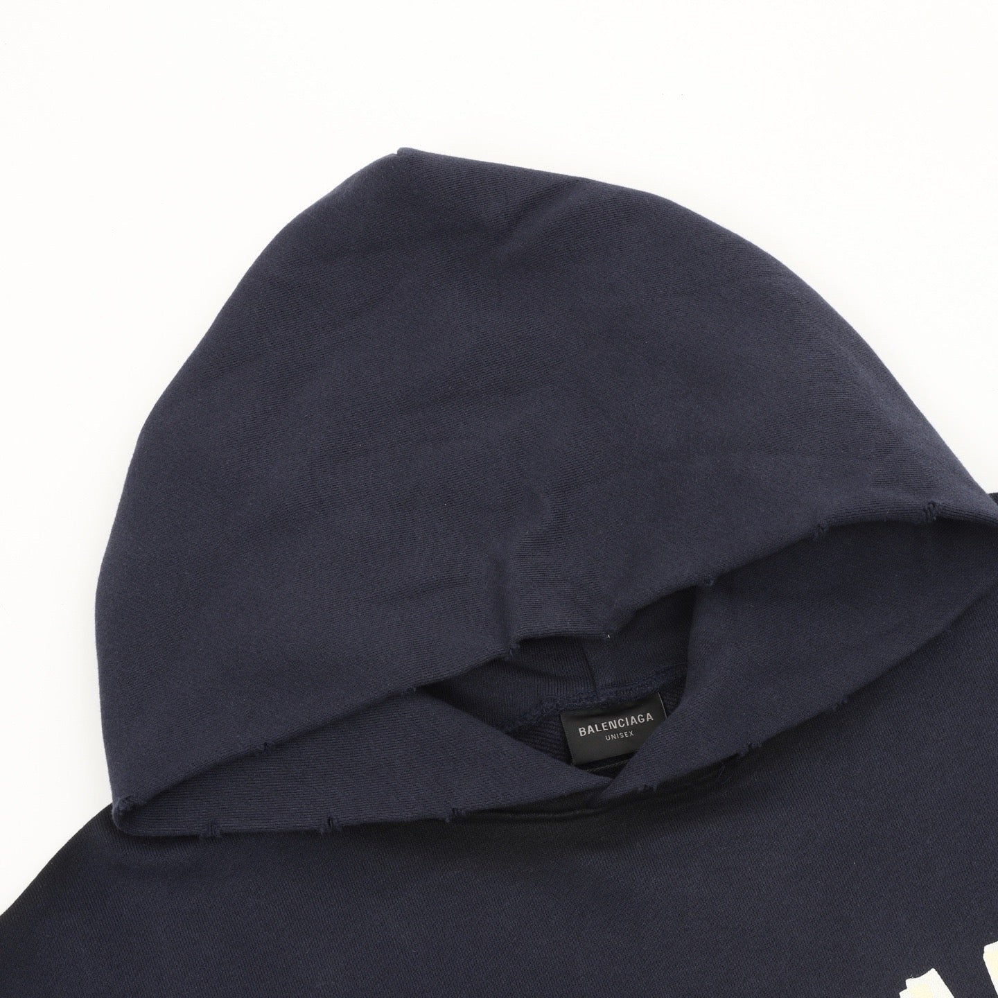 Balenciaga 26SS Destroyed Logo Print Washed Hoodie