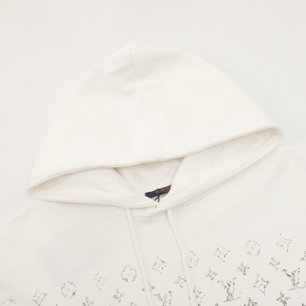 Louis Vuitton Women's Men's White Gradient Monogram Print Hoodie