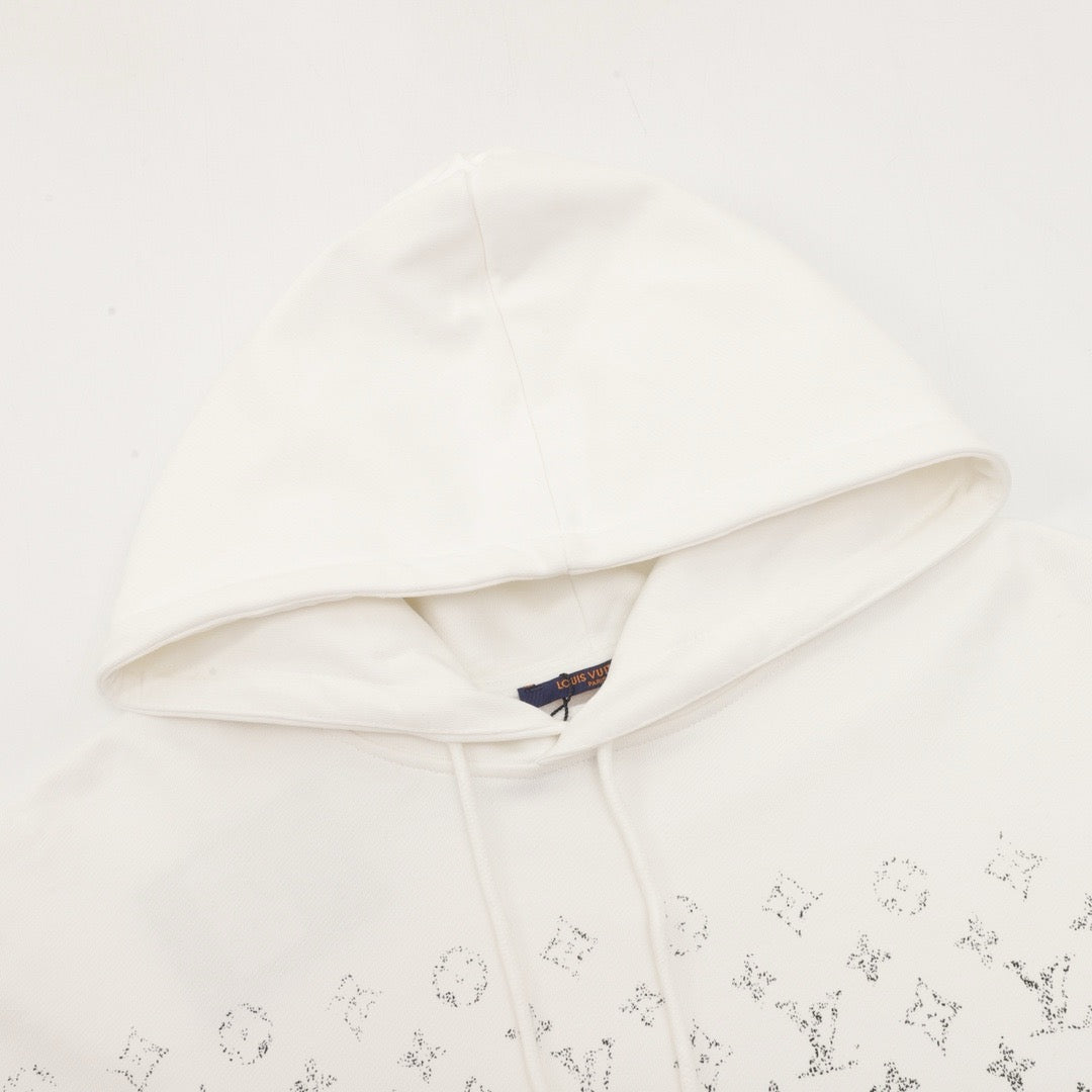 Louis Vuitton Women's Men's White Gradient Monogram Print Hoodie