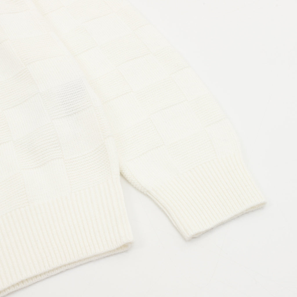 Louis Vuitton Women's Men's White Checkered Crewneck Knit Sweater