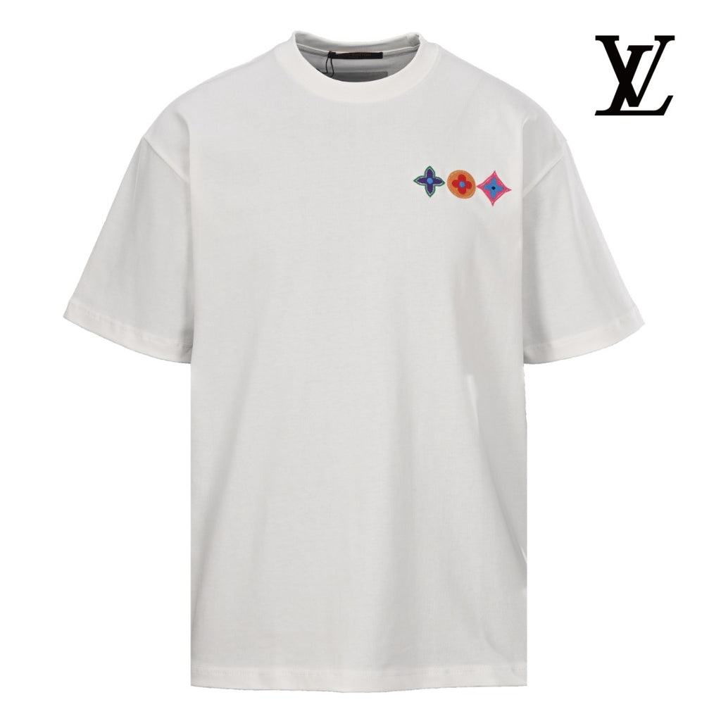 Louis Vuitton Men's White Colorful Monogram Patch T-Shirt