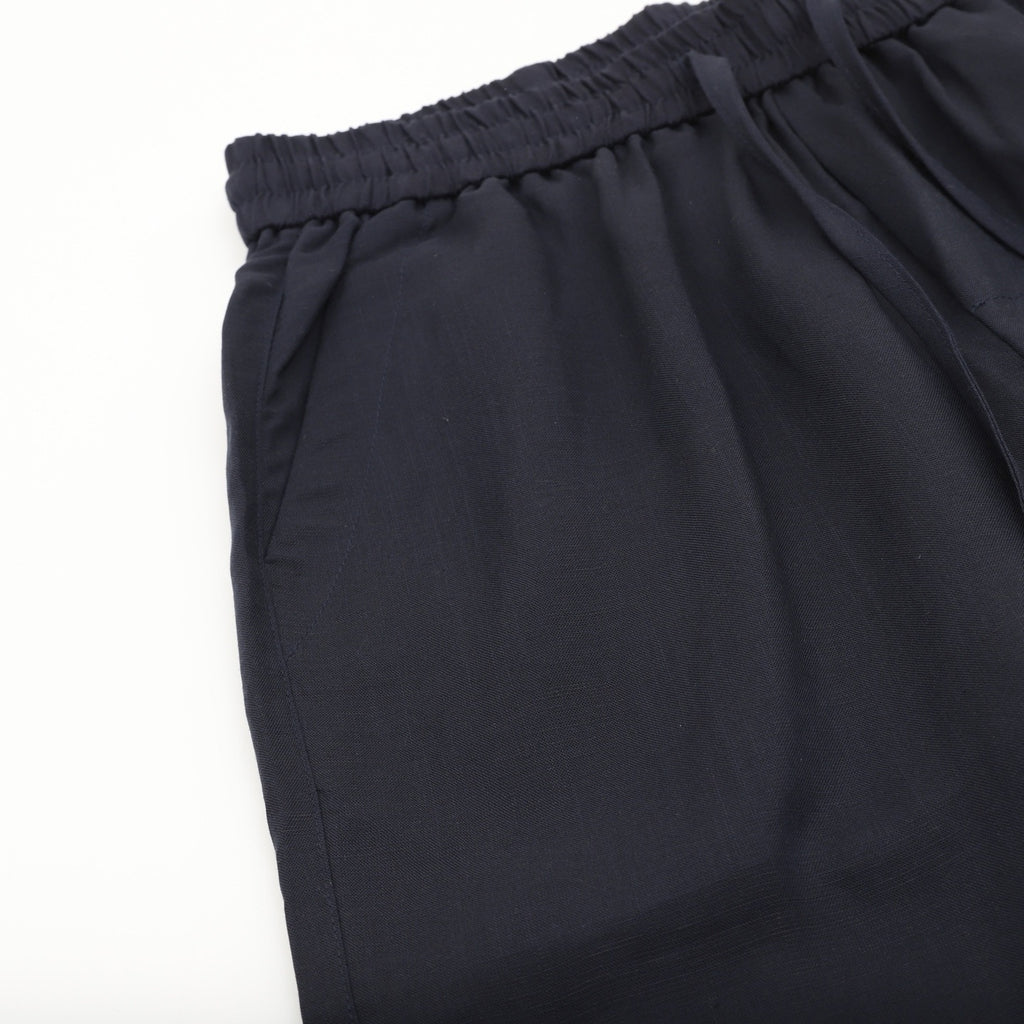 Loewe Women's Men's Black Elasticated-Waist Linen Trousers