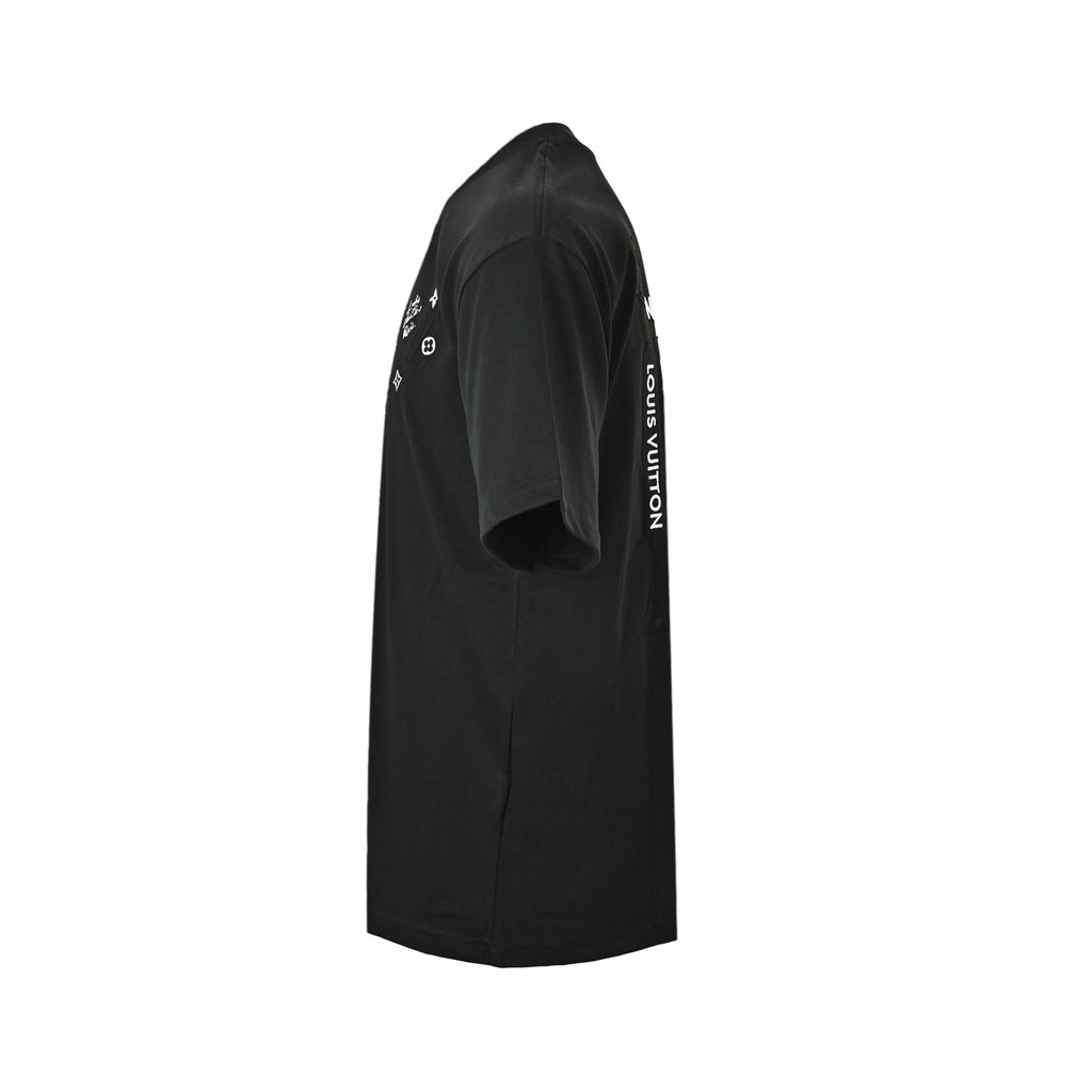 Louis Vuitton Small Signature Embroidered Short-Sleeve T-Shirt in Black