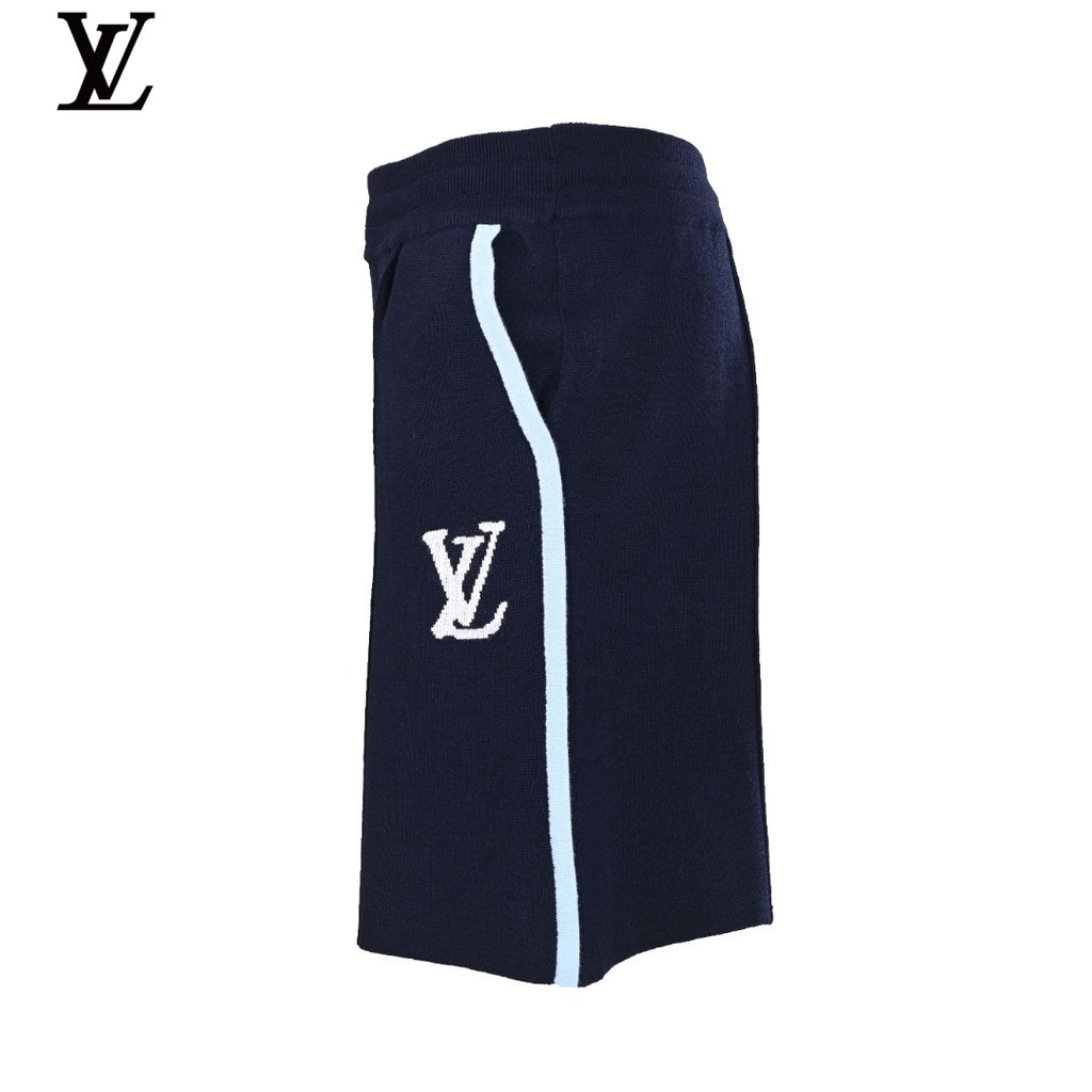 Louis Vuitton Navy Knit LV Logo Shorts