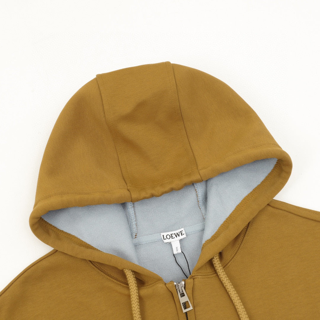 Loewe Two-Tone Zip-Up Hooded Sweatshirt