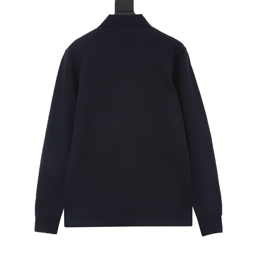 Loewe Women's Men's Navy Anagram Long-Sleeve Polo Shirt