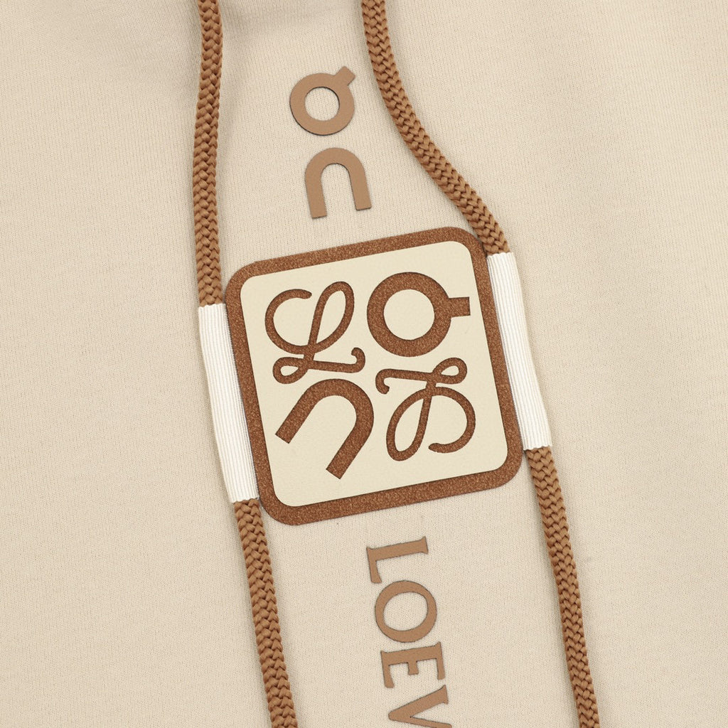 Loewe 25FW Leather Anagram Drawstring Logo Hoodie