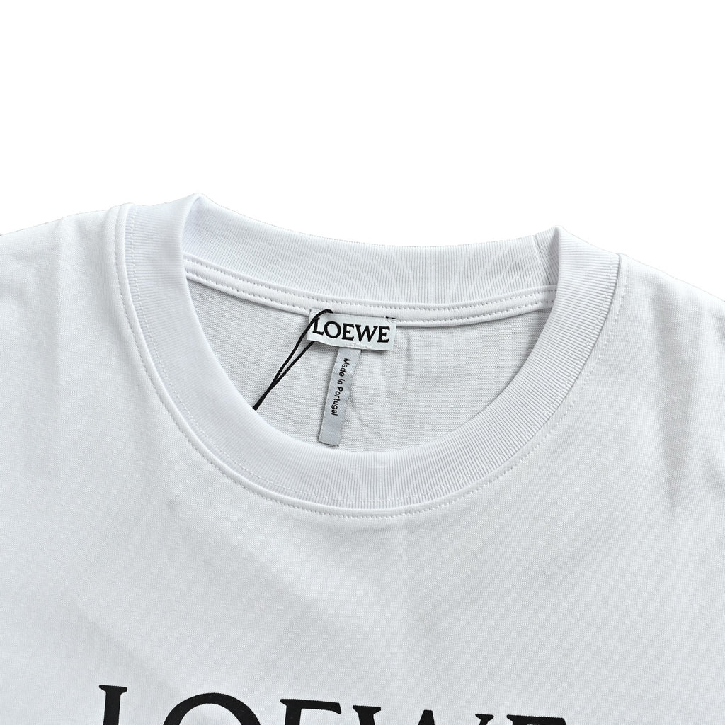 Loewe Logo Print Short-Sleeve T-Shirt in White