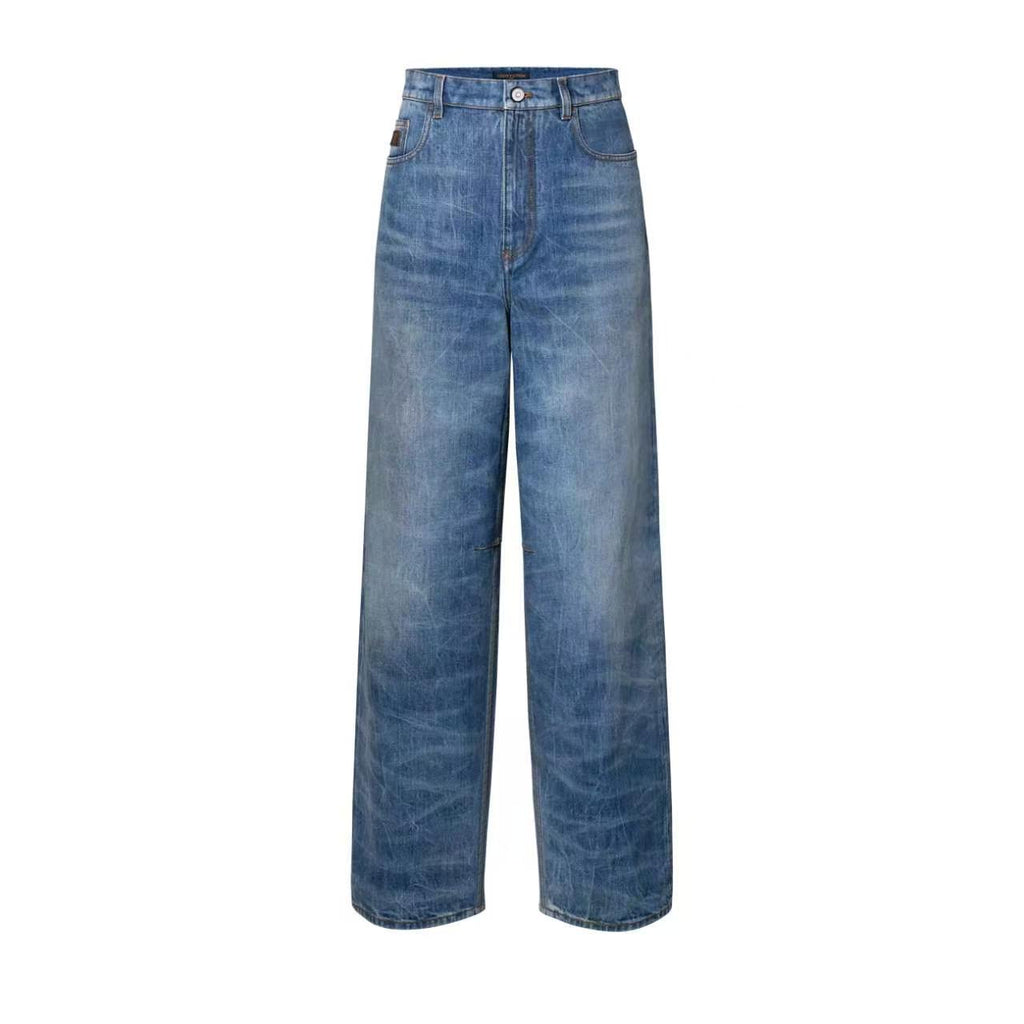 Louis Vuitton Washed Vintage Wide-Leg Jeans