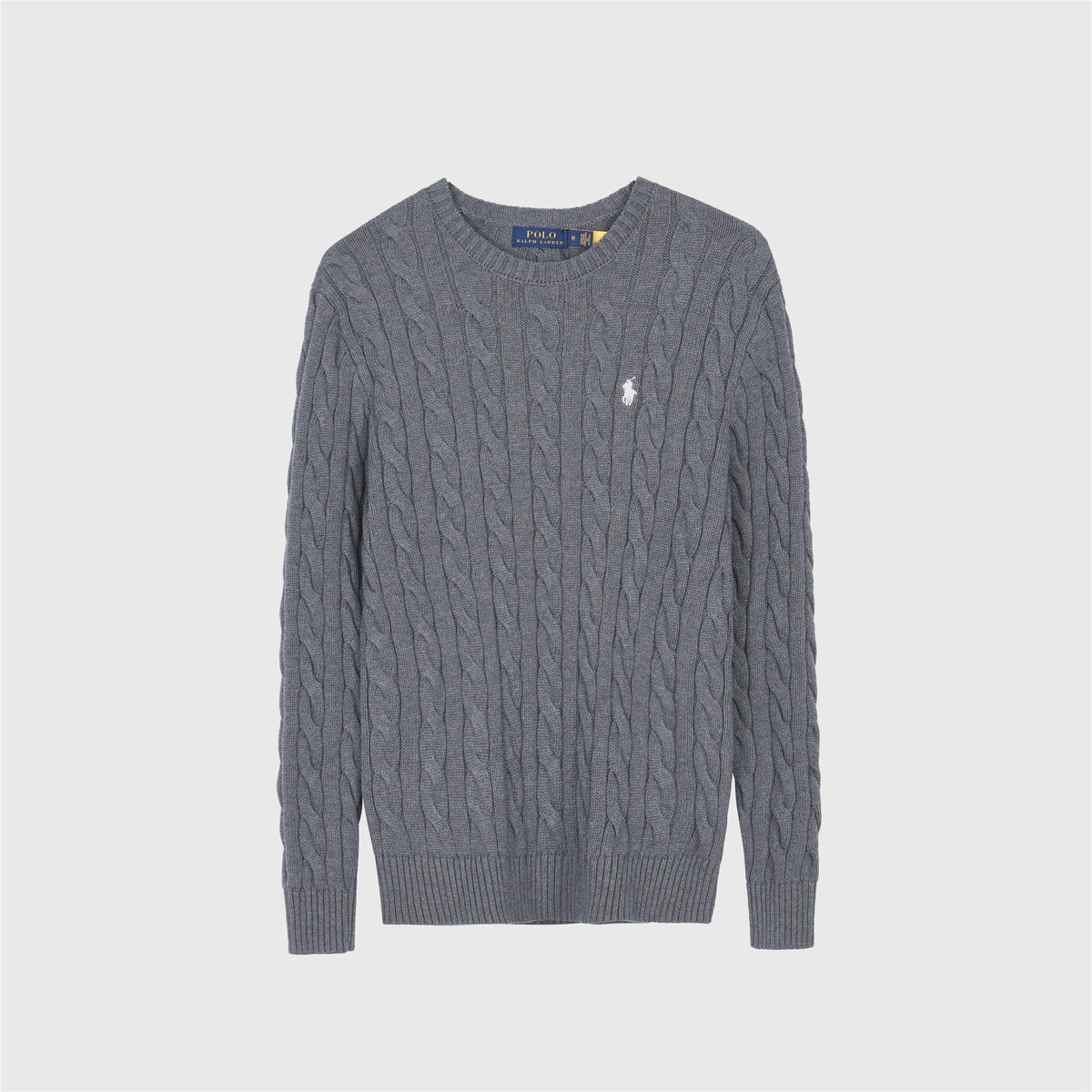 Polo Ralph Lauren Women's Men's Dark Grey Cable Knit Crewneck Sweater