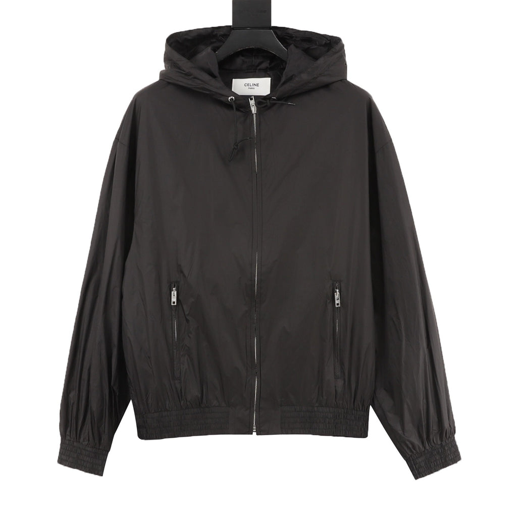 Celine CE Jacquard Cuff Hooded Windbreaker Jacket