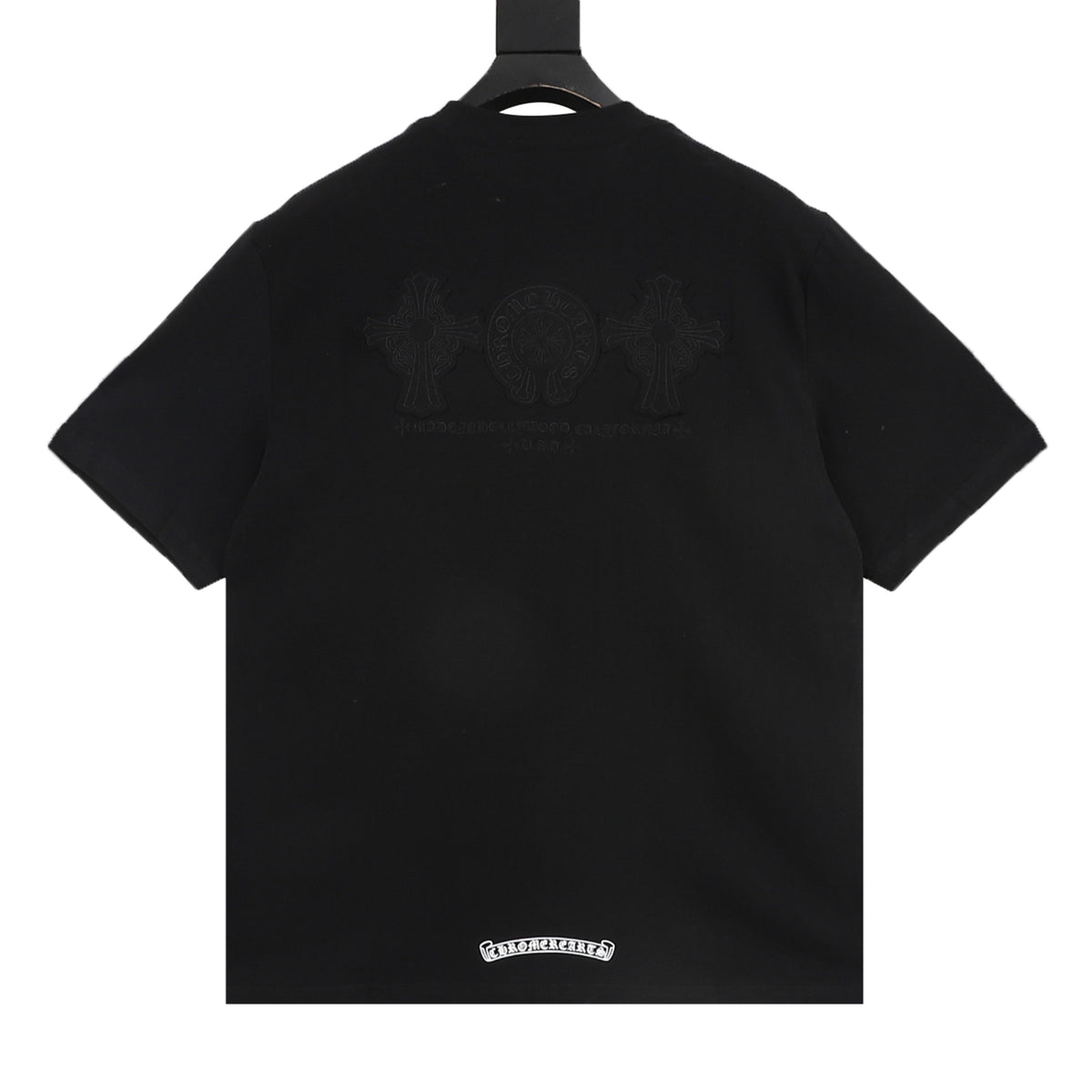 Chrome Hearts Men's Black Embossed Horseshoe Logo T-Shirt