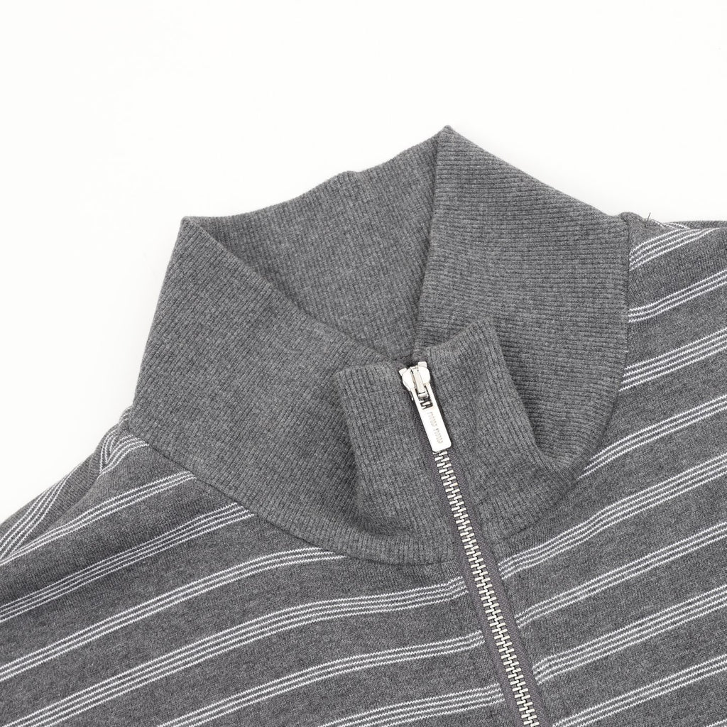 Miu Miu Women's Men's Grey Striped Stand-Collar Zip-Up Jacket