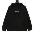 VOGUE Women's Men's Black Logo Print Hoodie