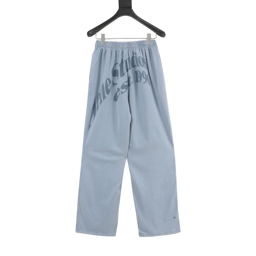 Acne Studios Est. 1996 Logo Trousers — Peach Orange, Retro Script Print