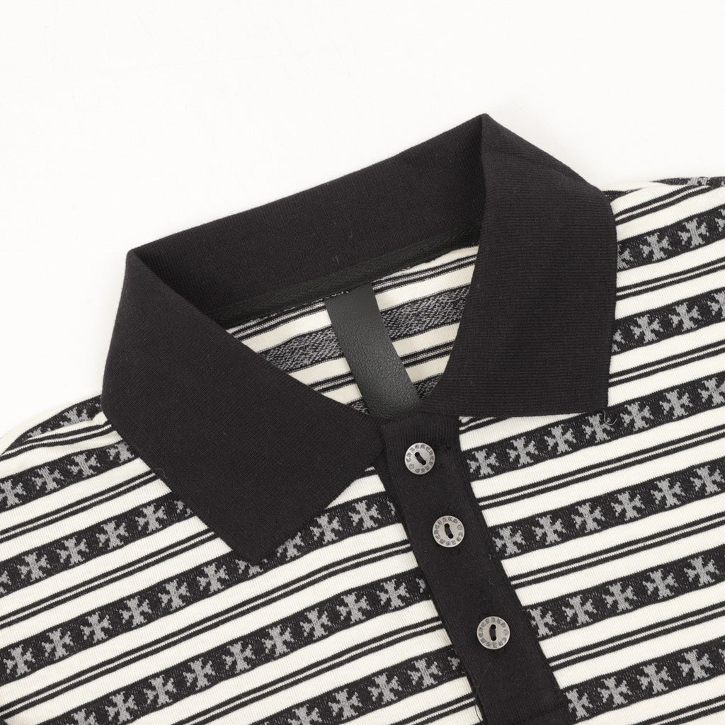 Chrome Hearts 25FW Striped Polo Long-Sleeve T-Shirt