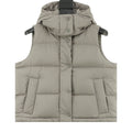 Saint Laurent Women's / Men's Hooded Puffer Vest in Taupe