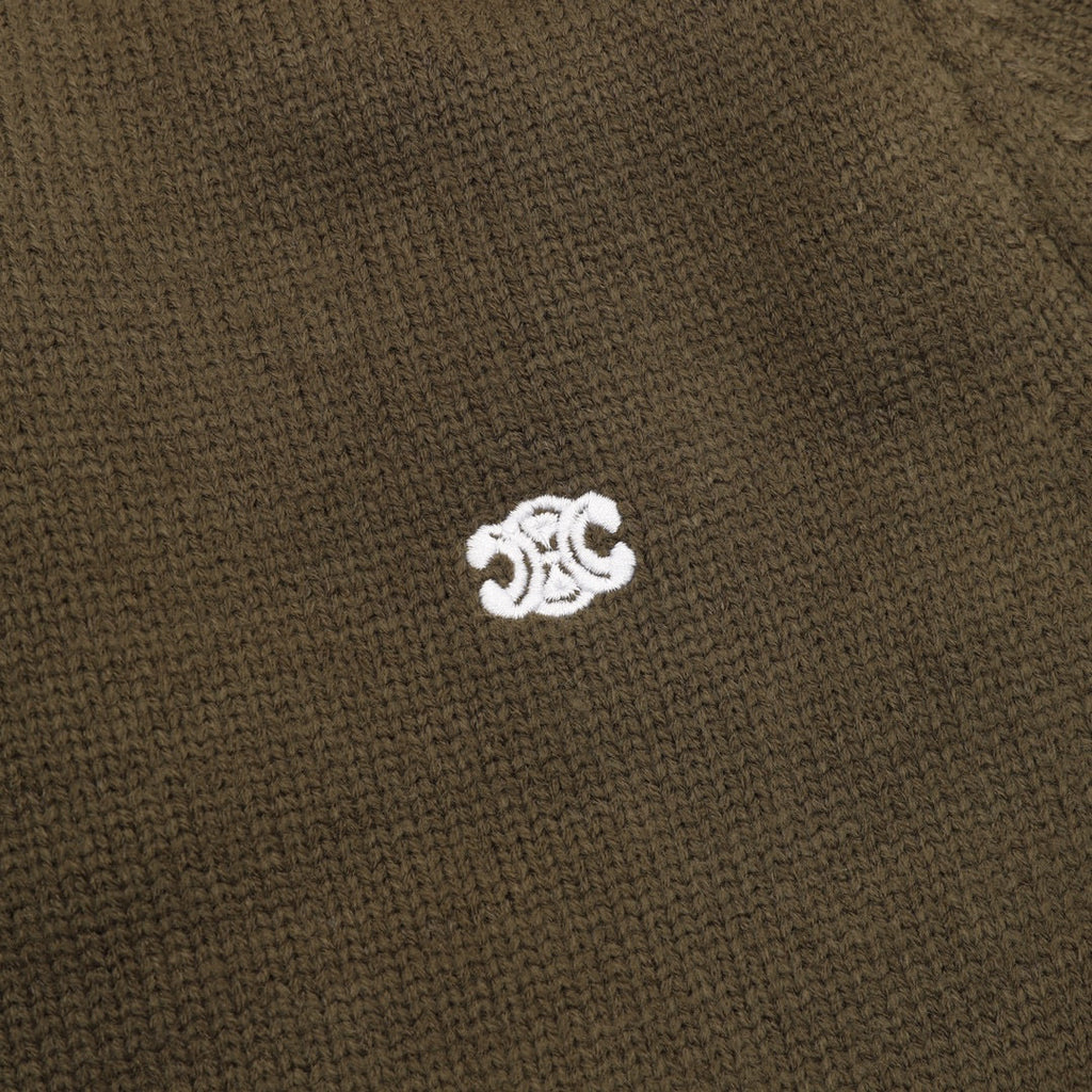 Celine Paris Back Chenille Appliqué Crew Neck Knit Sweater