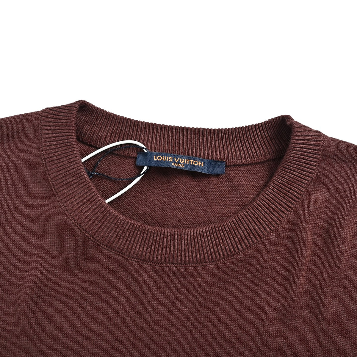 Louis Vuitton Yellow LV Embroidered Knit Short-Sleeve T-Shirt in Burgundy