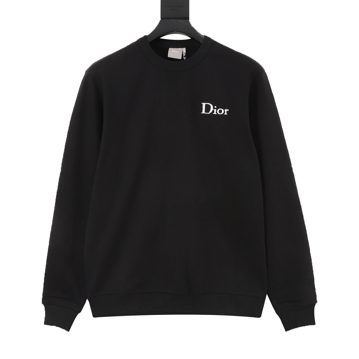 Moncler Women's & Men's Black Logo Crewneck Sweatshirt with Sleeve Lettering