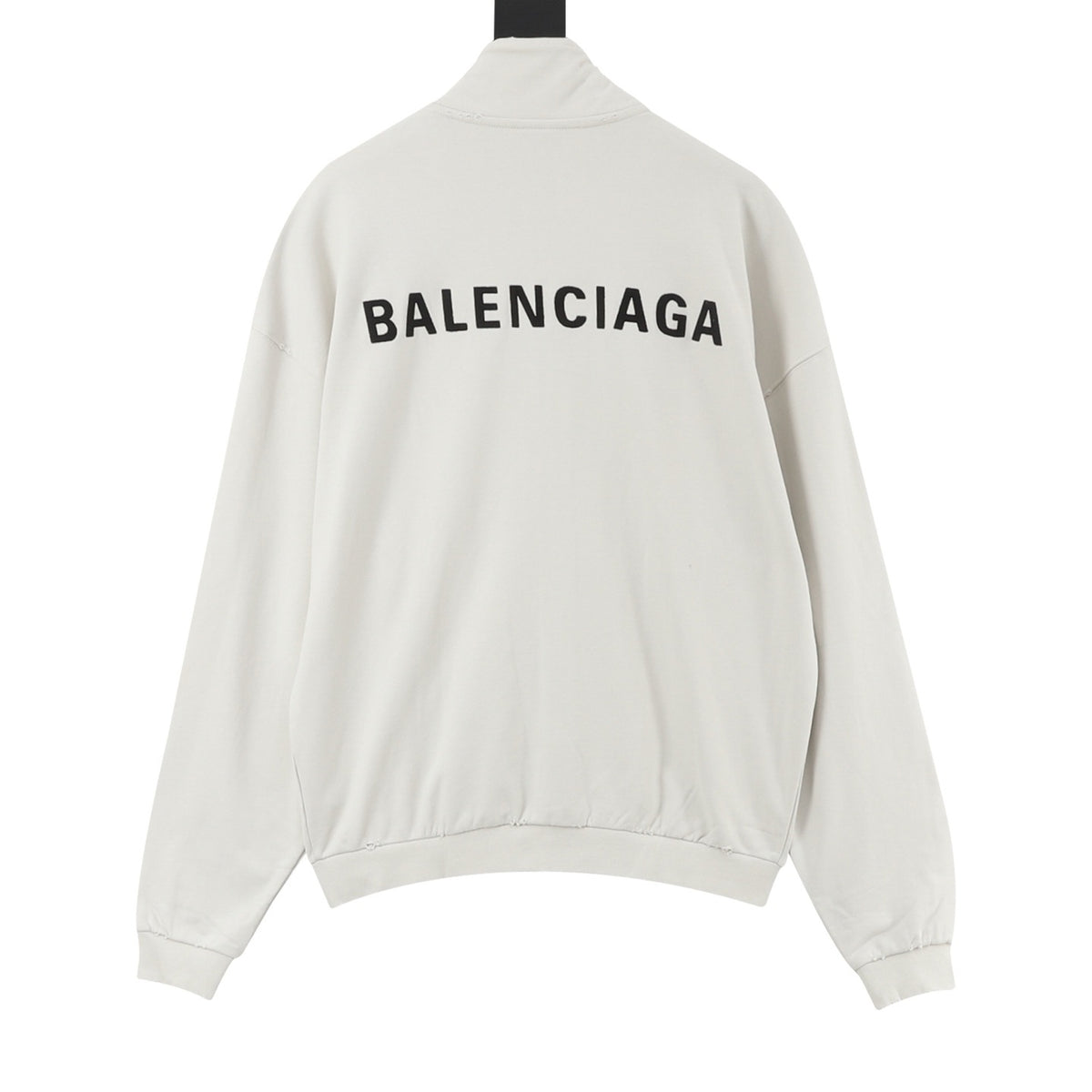 Balenciaga Women's & Men's Off-White Logo Stand-Collar Zip Sweatshirt