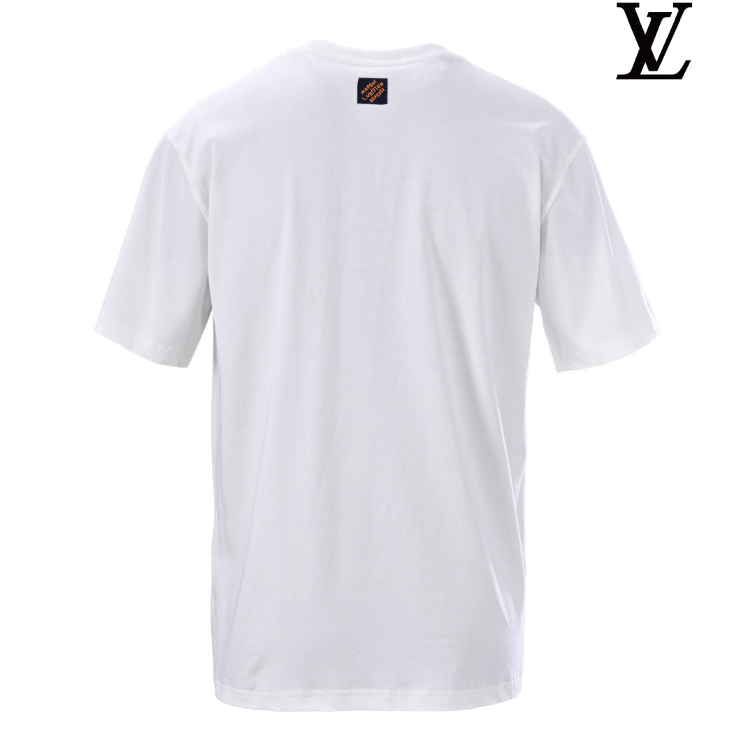 Louis Vuitton Men's White LV Lovers Short Sleeve T-Shirt