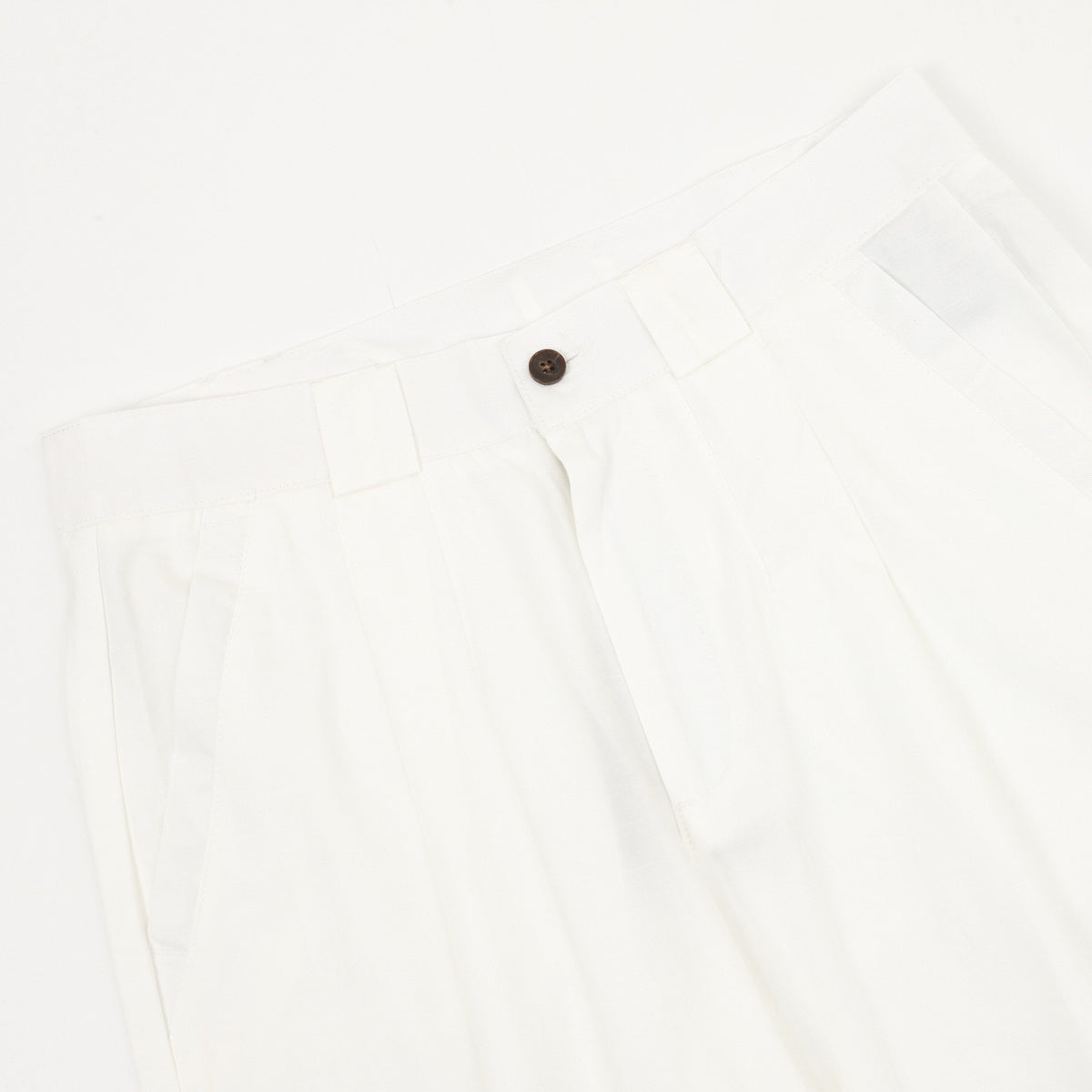Loewe Women's Men's White Pleated Straight-Leg Trousers