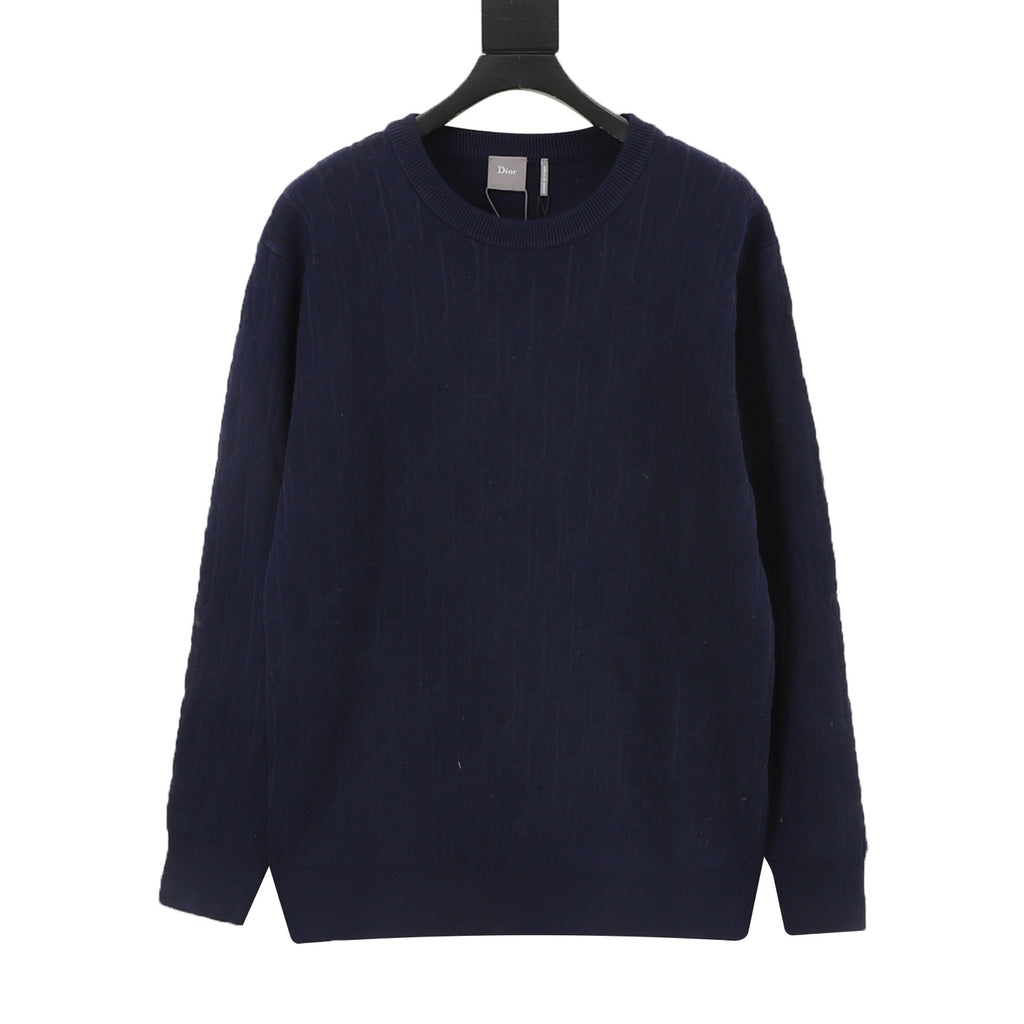 Dior CD Jacquard Crew Neck Knit Sweater