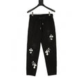 CH Trousers with Side Leather-Patch Cross Appliqué and Embroidery