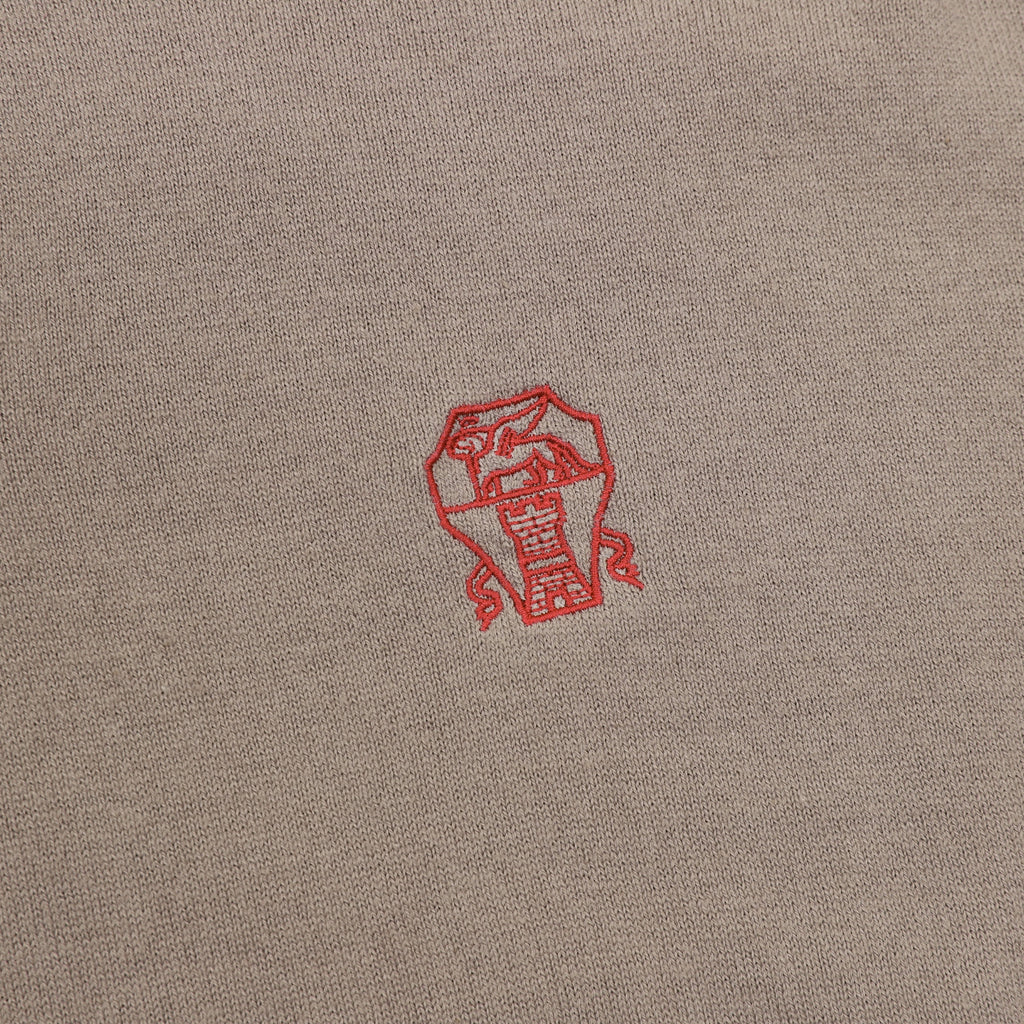 Brunello Cucinelli Solid Color Embroidered Logo Polo Shirt