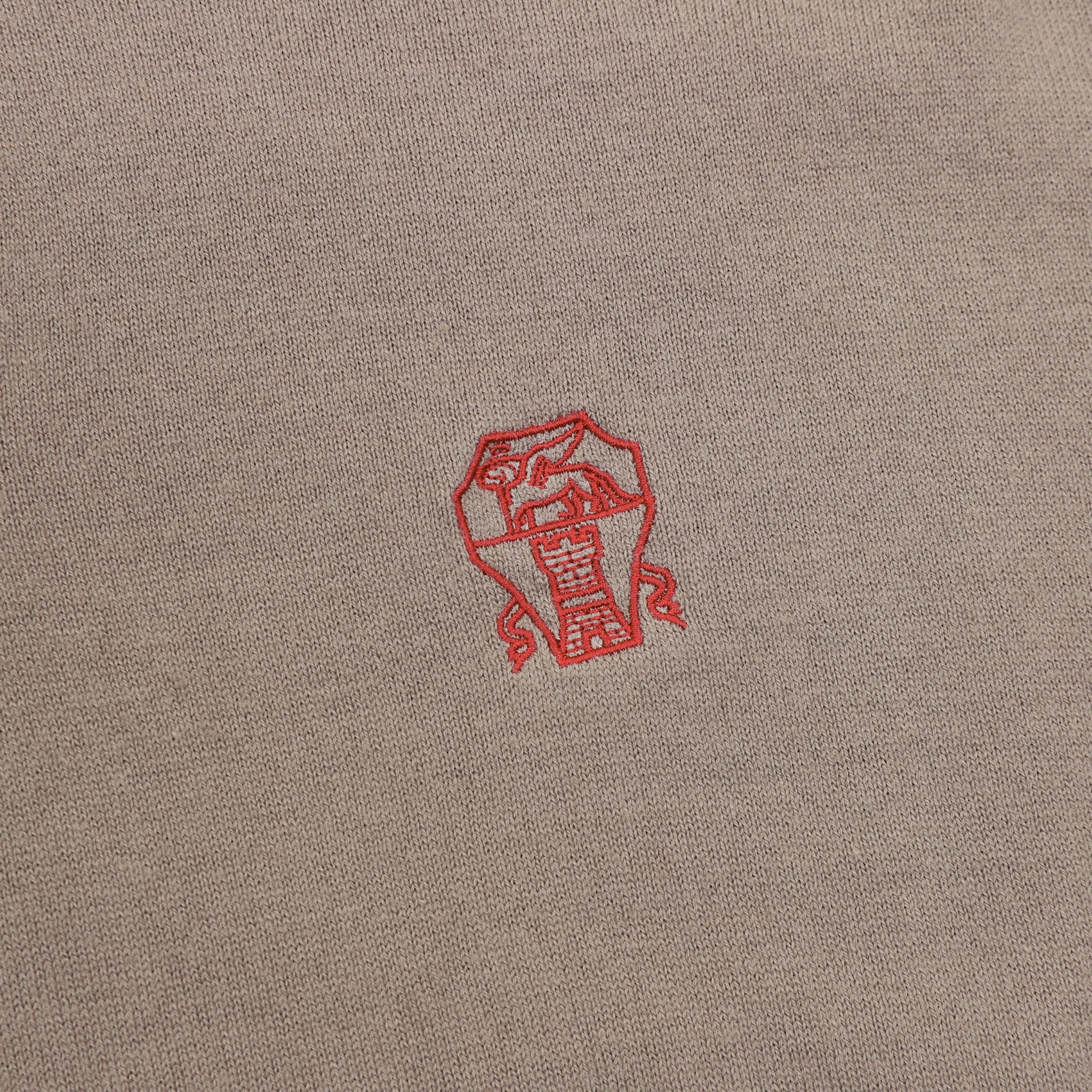 Brunello Cucinelli Solid Color Embroidered Logo Polo Shirt