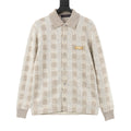 Louis Vuitton Women's Men's Beige Crochet Check Knit Polo Shirt