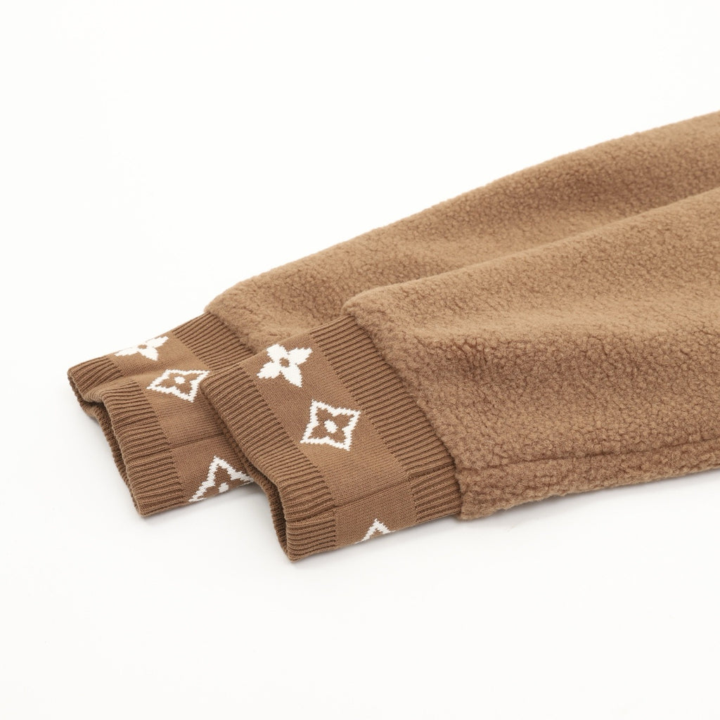 Louis Vuitton Women's & Men's Camel Stand-Collar Full-Zip Fleece Jacket