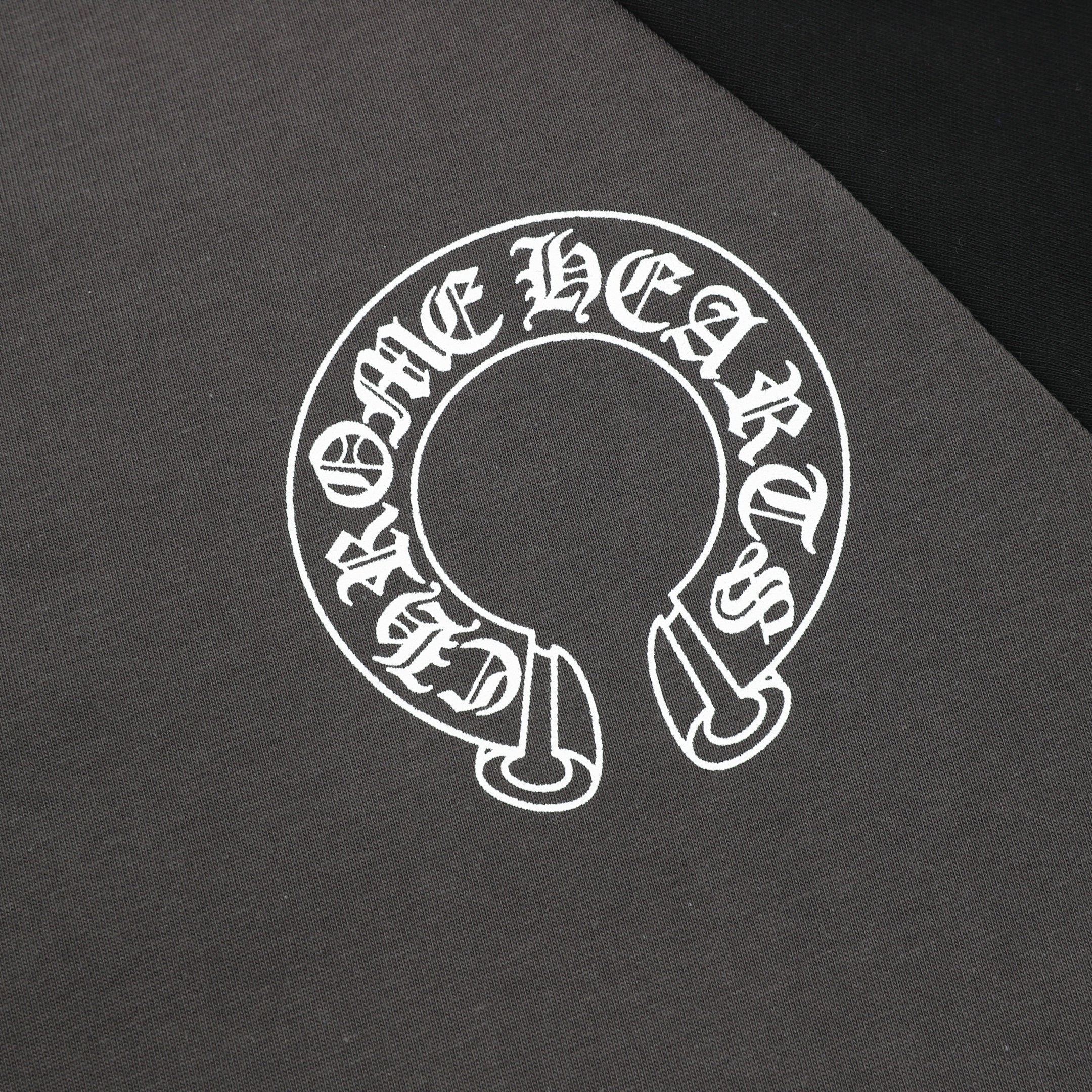 Chrome Hearts Horseshoe Raglan Long-Sleeve Tee — Pink & White, Gothic Sleeve Print