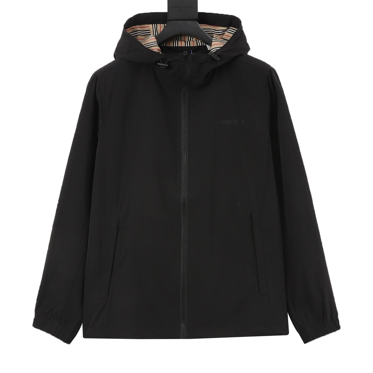 Burberry Women's & Men's Black Vintage Check-Lined Hooded Jacket