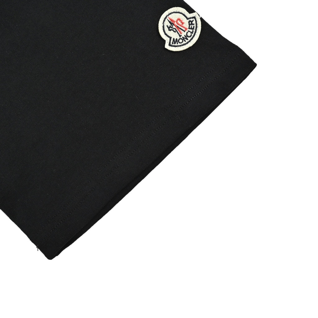 Plain Crew-Neck Short-Sleeve T-Shirt in Black