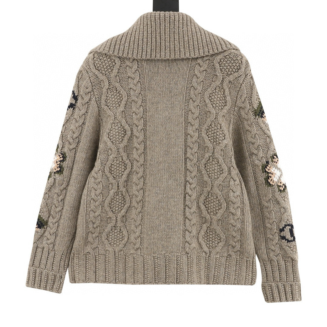 Chanel Cable-Knit Zip-Up Jacket