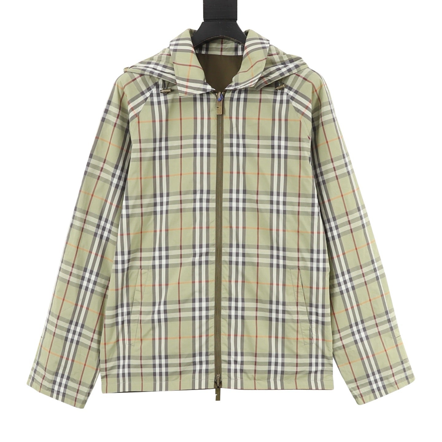 Burberry Reversible Check Hooded Jacket with Metal Logo Plaque